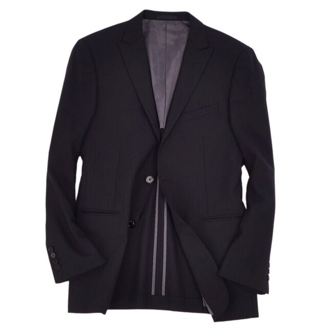スーツジャケット　黒　ストライプ　４０Ｒ　メンズ