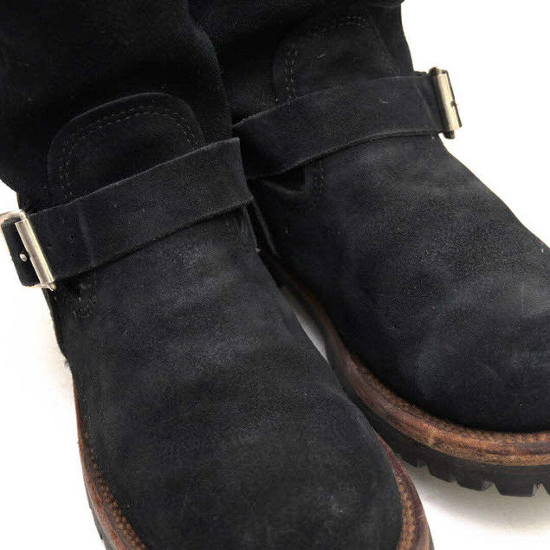 ブラザーブリッジ／BROTHER BRIDGE エンジニアブーツ シューズ 靴 メンズ 男性 男性用スエード スウェード レザー 革 本革 ブラック 黒  BBB-A005 HUDSON SHORT ENGINEER BOOTS ショートエンジニア Vibramソール メンズの靴/シューズ(ブーツ)の商品写真