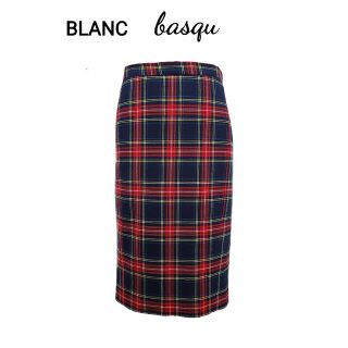 ブランバスク(blanc basque)の美品 BLANC basqu タータンチェックスカート(ひざ丈スカート)