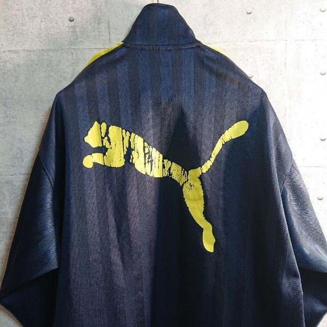 PUMA プーマ ジャージ パイル地 刺繍ロゴ y2k トラックジャケット 黒