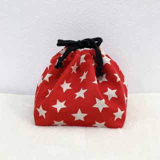 送料無料❤【入園・入学】高学年まで大人も使えるシンプル星柄のオシャレお弁当袋(ランチボックス巾着)
