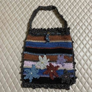 ハンドメイド　ニット　バッグ(バッグ)