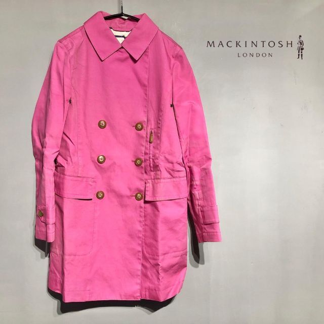 MACKINTOSH PHILOSOPHY(マッキントッシュフィロソフィー)のマッキントッシュ MACKINTOSH ロングコート ピンク ゴム引き レディースのジャケット/アウター(ロングコート)の商品写真