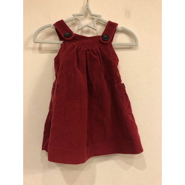 babyGAP(ベビーギャップ)のbaby GAP キッズ  ベビー　コーデュロイ赤スカート キッズ/ベビー/マタニティのベビー服(~85cm)(ワンピース)の商品写真