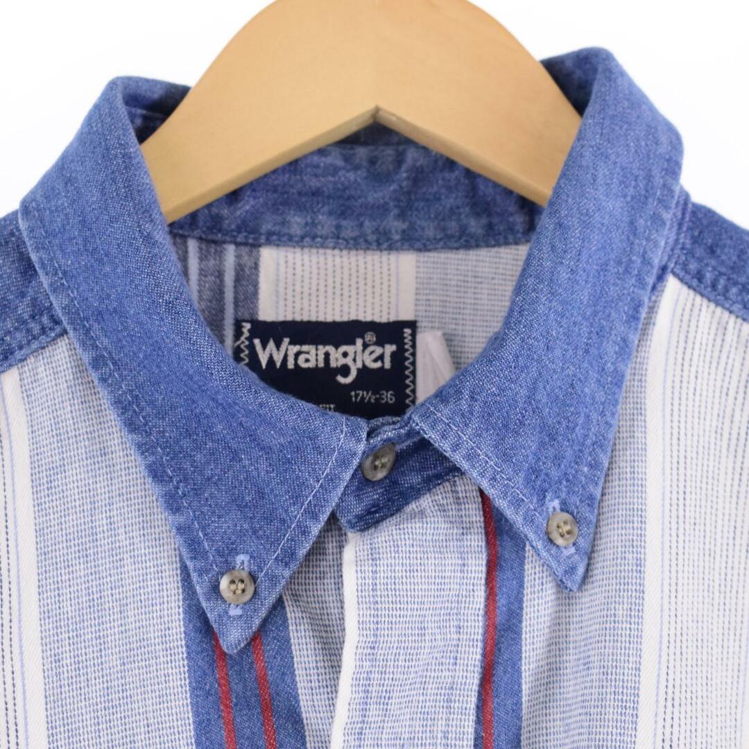 Wrangler(ラングラー)の古着 ラングラー Wrangler ストライプ柄 長袖 デニムシャツ メンズXL /eaa316719 メンズのトップス(シャツ)の商品写真