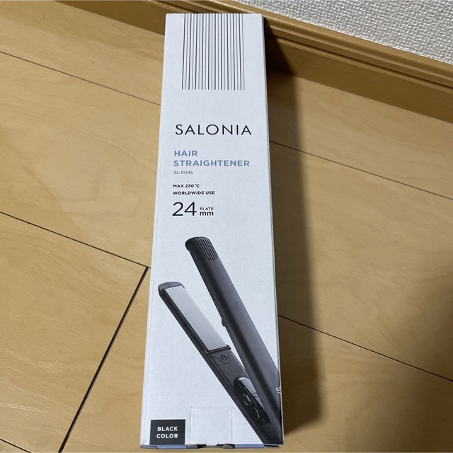 メインライン SALONIA ダブルイオン ストレートアイロン ブラ スマホ/家電/カメラの美容/健康(ヘアアイロン)の商品写真