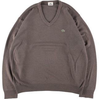 ラコステ(LACOSTE)の古着 ラコステ LACOSTE Vネック ウールニットセーター 5 メンズL ヴィンテージ /eaa314130(ニット/セーター)