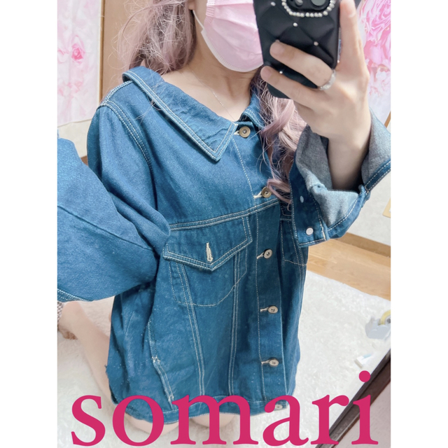 somari(ソマリ)の5204.somari バックレースアップ オーバーサイズデニムジャンパー レディースのジャケット/アウター(Gジャン/デニムジャケット)の商品写真