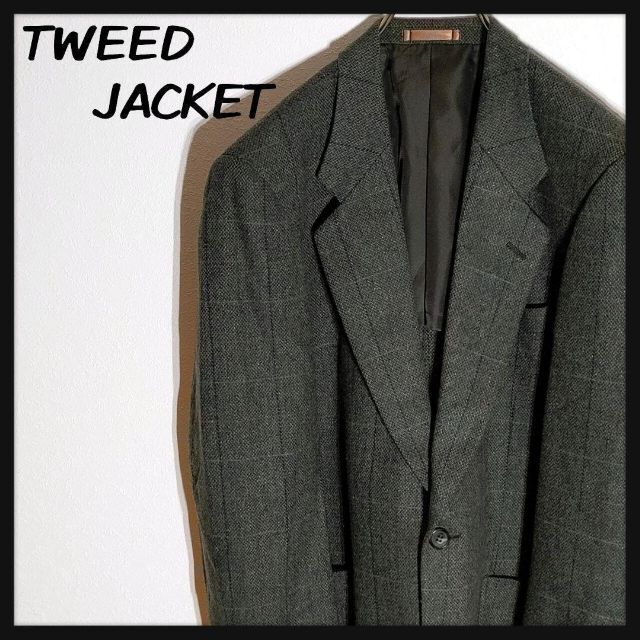 【良カラーリング】Inter Jacke ツイードジャケット グリーン チェック