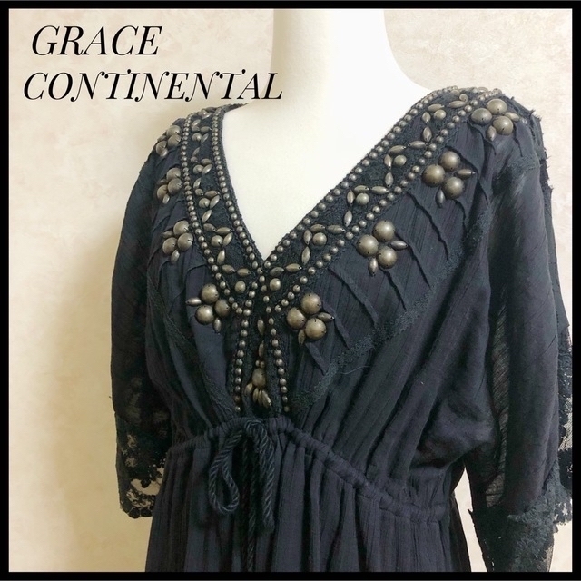 GRACE CONTINENTAL(グレースコンチネンタル)のGRACE CONTINENTAL グレースコンチネンタル　コットンワンピース レディースのワンピース(ひざ丈ワンピース)の商品写真