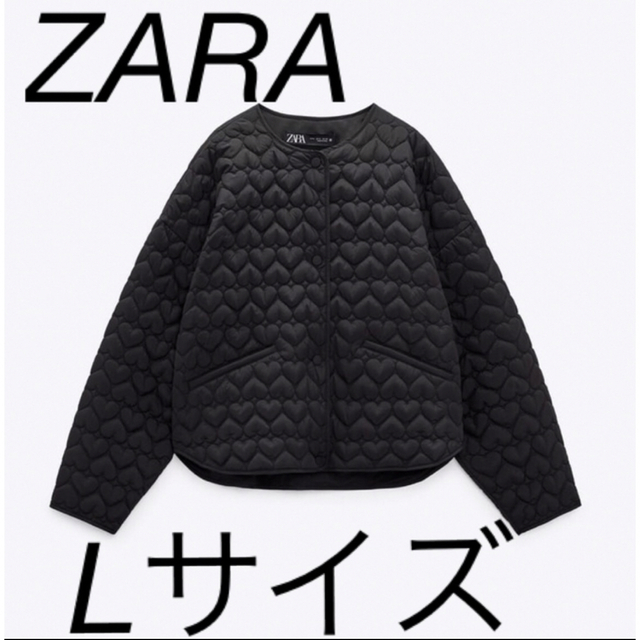 ノーカラージャケットZARAハートキルティングコートL