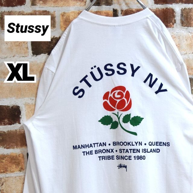 STUSSY - 《ステューシー》正規・新品タグ　フラワー　ホワイト　XL　ロンT