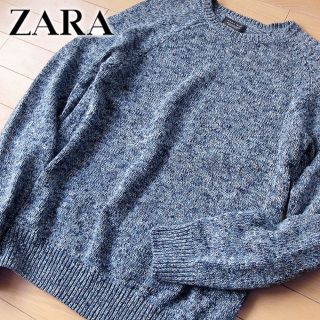 ザラ(ZARA)の美品 (EUR)M ザラ ZARA MAN メンズ ニット ブルー(ニット/セーター)