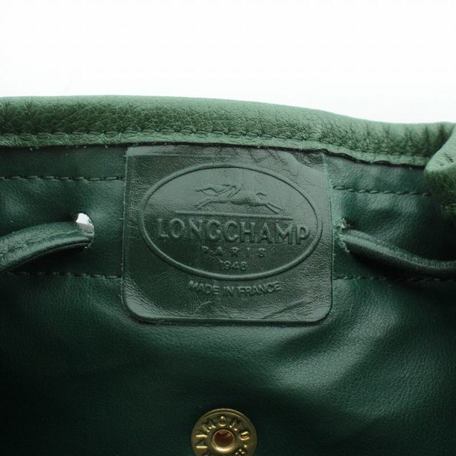 LONGCHAMP(ロンシャン)のロンシャン LONGCHAMP リュックサック バックパック 巾着 レザー 緑 レディースのバッグ(リュック/バックパック)の商品写真