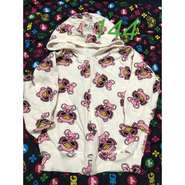 HYSTERIC MINI(ヒステリックミニ)のコットンパーカーピンク キッズ/ベビー/マタニティのキッズ服女の子用(90cm~)(カーディガン)の商品写真