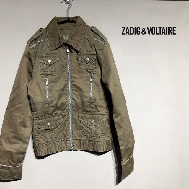 Zadig&Voltaire(ザディグエヴォルテール)のZadig & Voltaire ライダースジャケット カーキ ブルゾン レディースのジャケット/アウター(ライダースジャケット)の商品写真