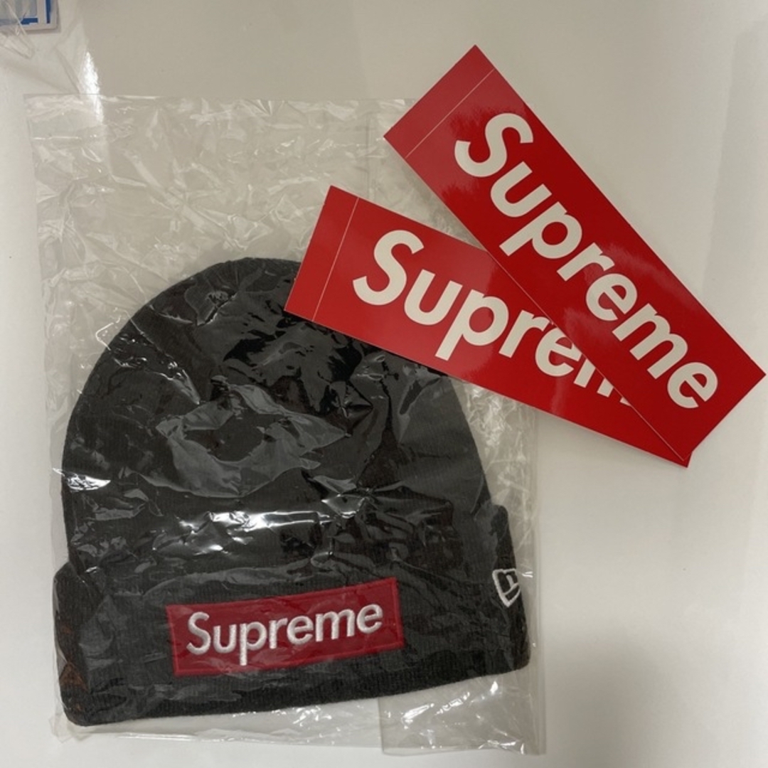 ニット帽/ビーニーSupreme New Era Box Logo Beanie Charcoal