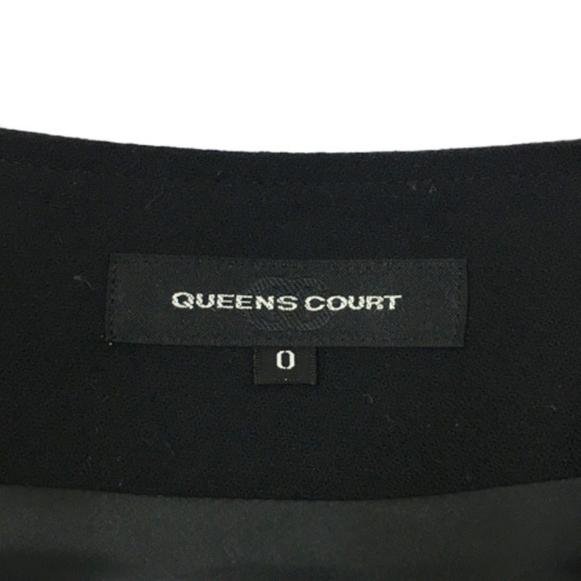 QUEENS COURT(クイーンズコート)のクイーンズコート スカート フレア 膝丈 無地 ウール 0 黒 ブラック レディースのスカート(ひざ丈スカート)の商品写真