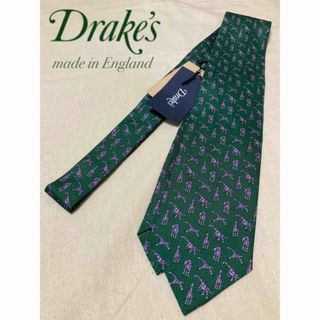 ドレイクス(DRAKES)の【新品】Drake's／ドレイクス／ネクタイ／キリン柄／動物／グリーン(ネクタイ)