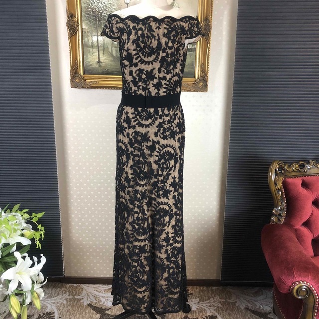 ロングドレス美品☆ TADASHI SHOJI ブラック　サイズ8P (T38)