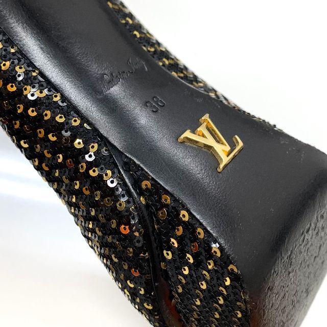 LOUIS VUITTON - 6004 ヴィトン スパンコール サテン オープントゥ