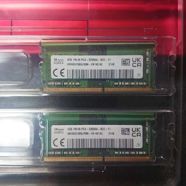 ノートPC用メモリ　DDR4-3200　4GB×2枚 スマホ/家電/カメラのPC/タブレット(PCパーツ)の商品写真