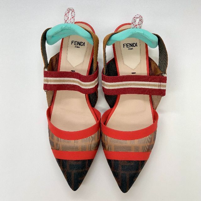 FENDI(フェンディ)の5893 フェンディ コリブリ メッシュ スリングバック フラットパンプス レディースの靴/シューズ(ハイヒール/パンプス)の商品写真
