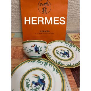 エルメス(Hermes)のHERMES エルメス　コーヒーカップ　ソーサー　2枚　フランス　Toucans(食器)