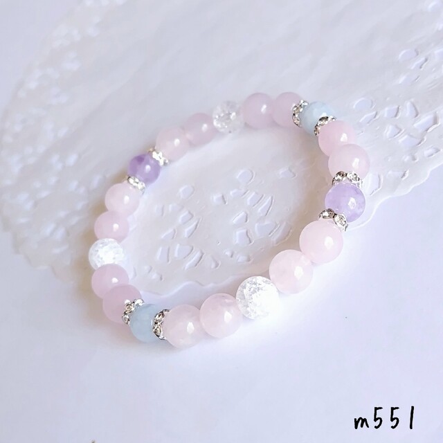 天然石ブレスレット [m551] ハンドメイド ハンドメイドのアクセサリー(ブレスレット/バングル)の商品写真