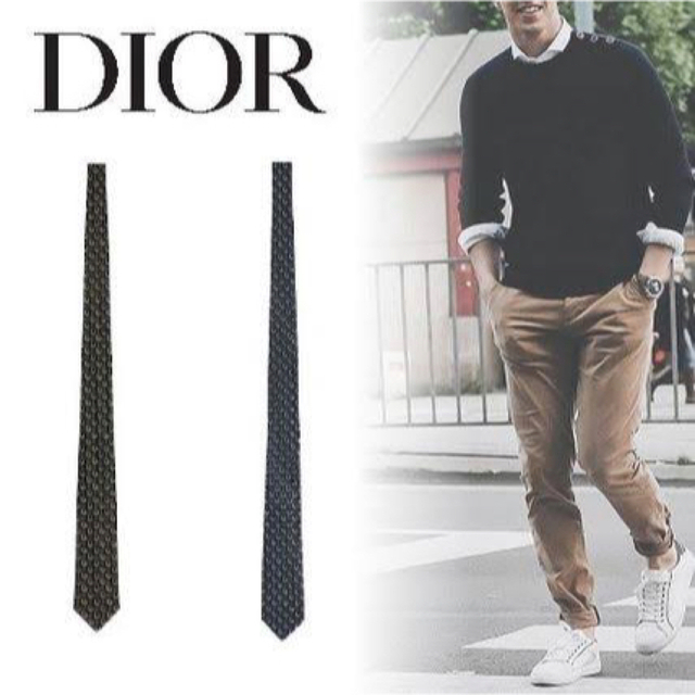 Dior オブリークシルク ネクタイ　ブラック