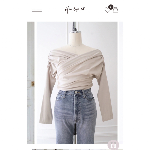 Her lip to(ハーリップトゥ)のAsymmetric Cotton-blend Jersey Top レディースのトップス(Tシャツ(長袖/七分))の商品写真