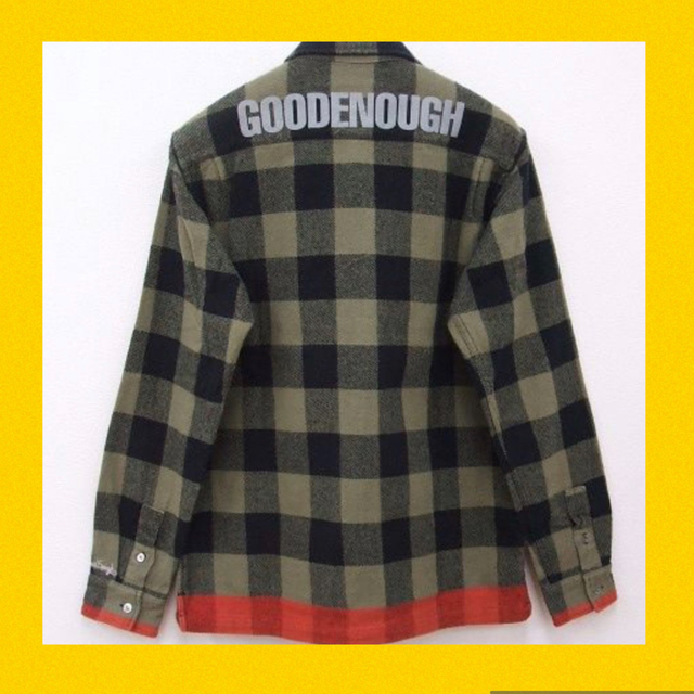 本物 レア goodenough ブロックチェック ライン ネルシャツ cap