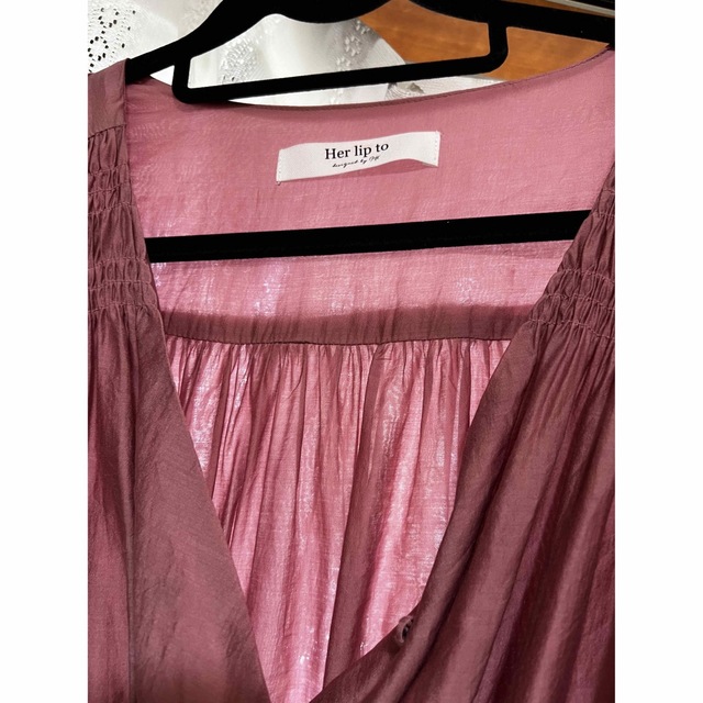 Her lip to - Airy Volume Sleeve Dress ピンク roseの通販 by はるな