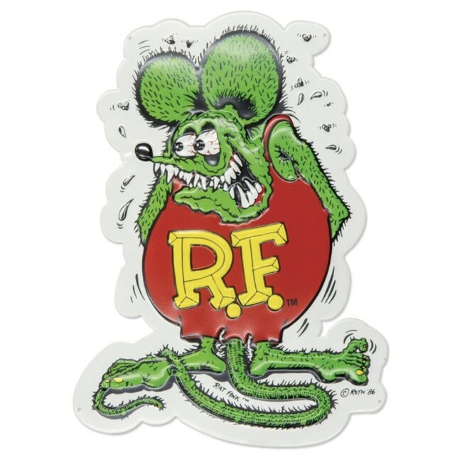 ラットフィンク 看板 サインプレート ガレージ RATFINK エンボス