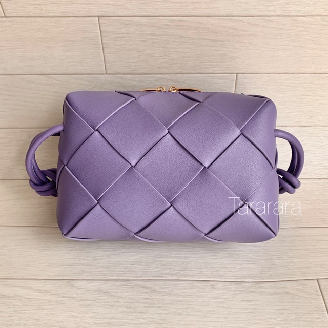 ●leather largeBraided バック PURPLE●本革