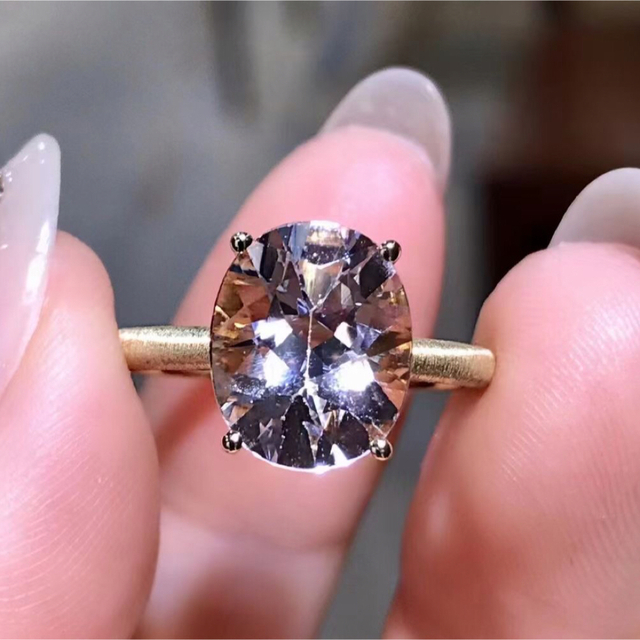 天然モルガナイト    リング 3.14ct k18 ¥