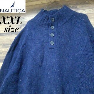 ノーティカ(NAUTICA)のNAUTICA　ノーティカ　ワンポイント刺繍　肉厚　ハーフボタン　ニット(ニット/セーター)