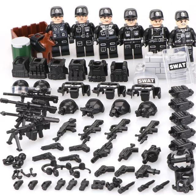 LEGO 互換 レゴ SWAT 特殊部隊 大量武器 ミニフィグ6体セットの通販 by