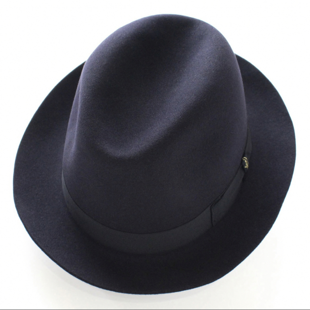 2754◇ボルサリーノ◇高級中折れ帽子◇61(実寸60)◇ネイビー◇新品-