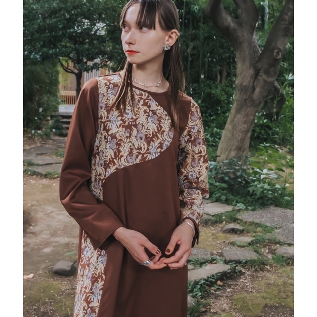 MARTE ジャガード変形デザインワンピースWave Line JQ Dress