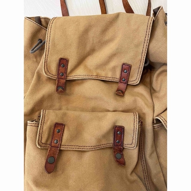 cuccia(クチャ)のCuccia リュック　キャンバスand革　キャメル レディースのバッグ(リュック/バックパック)の商品写真