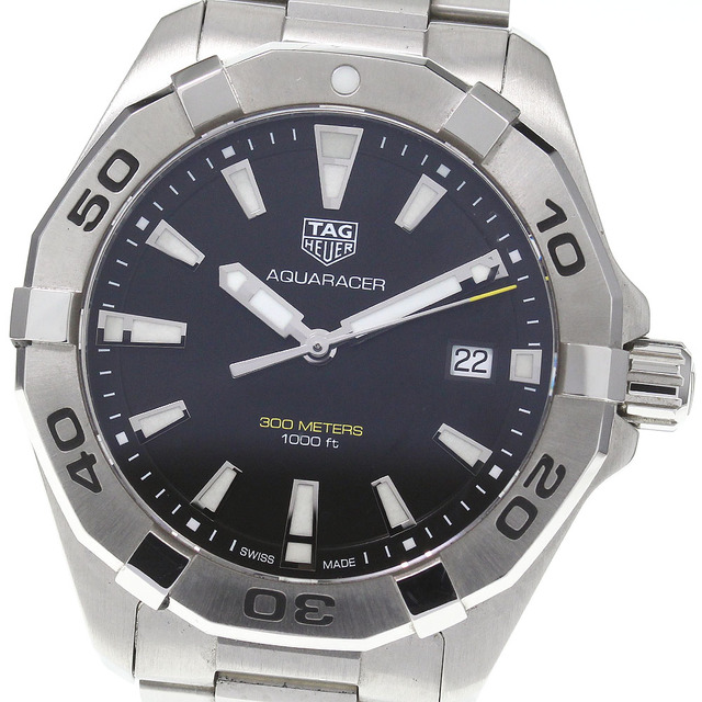 もらって嬉しい出産祝い TAG メンズ_735696 クォーツ WBD1110 デイト アクアレーサー HEUER】タグホイヤー 【TAG ☆良品 - Heuer 腕時計(アナログ)