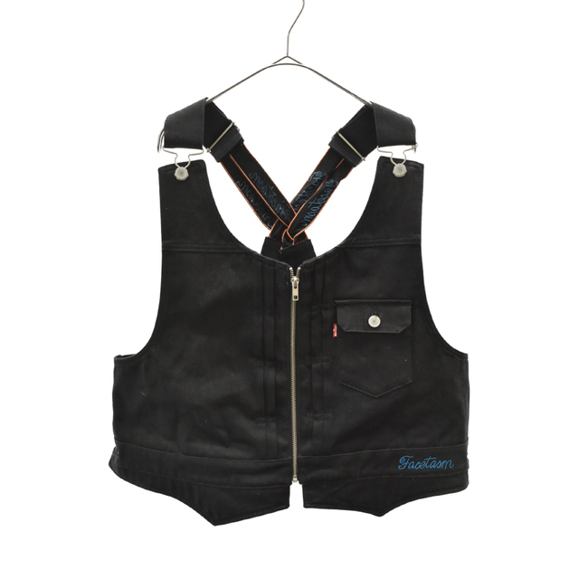 FACETASM ファセッタズム 20SS×Levi's TYPE I VEST リーバイス デニム ベスト ブラック YA-VE-U01