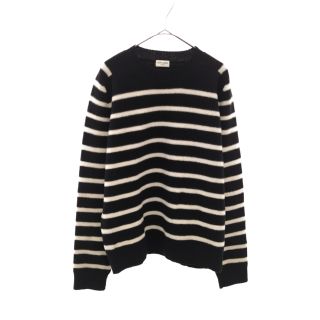 本物 サンローランパリ LOVE HEART パッチ ニット セーター M 黒