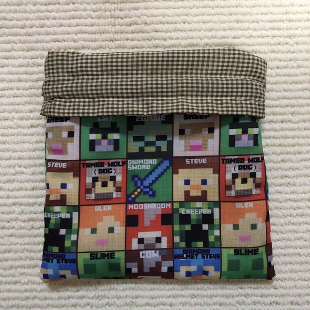 329🌟マインクラフト　巾着袋/コップ袋/給食袋 ハンドメイドのキッズ/ベビー(外出用品)の商品写真