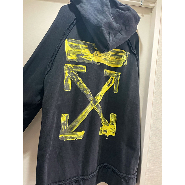 メンズオフホワイト Off-White ビッグロゴ クロスアローパーカーL相当(S)