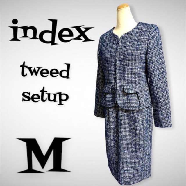 INDEX - ペプラムノーカラージャケット スカート 卒業式 セットアップ