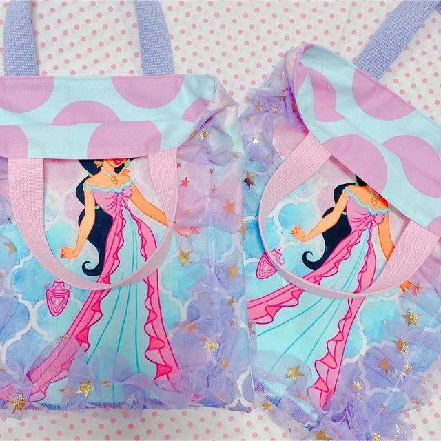 トートバッグ アラジン ジャスミン ピンク 紫 女の子 ディズニー トートバッグ アラジン ジャスミン ピンク 紫 女の子 ディズニー