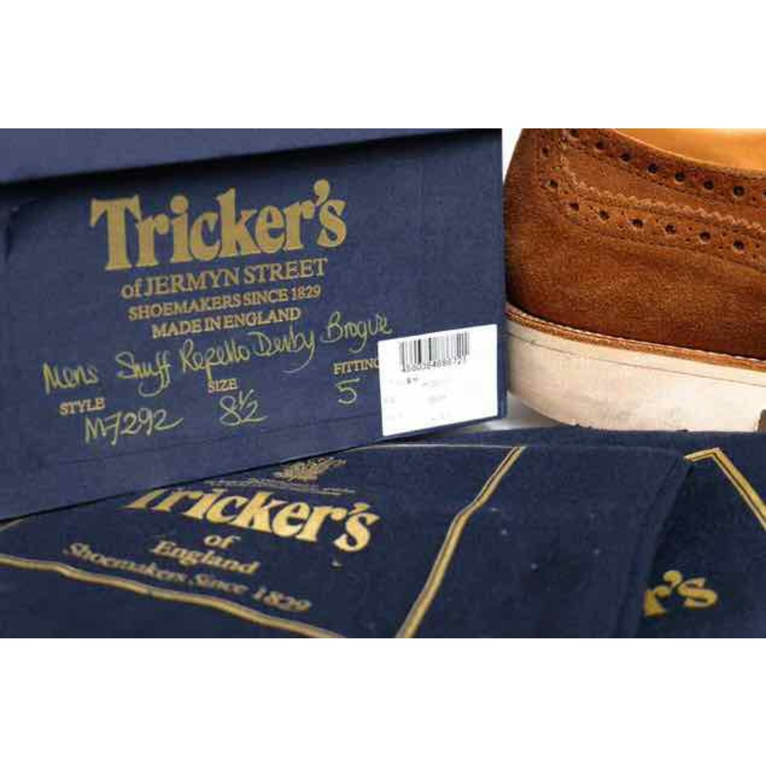 Trickers(トリッカーズ)のトリッカーズ／Tricker's  シューズ 靴 メンズ 男性 男性用 スエード スウェード レザー 革 本革 ブラウン 茶 M7292 Bourton Snuff Repello Suede Gumlight Sole バートン ウイングチップ メンズの靴/シューズ(その他)の商品写真