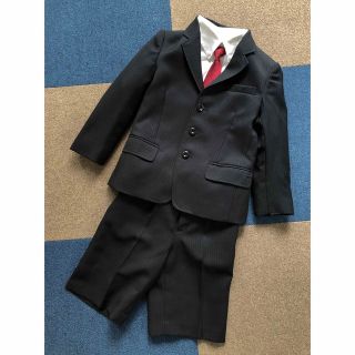 マザウェイズ(motherways)のスーツ 4点セット 110cm 卒園式 入学式 男の110 黒系 ストライプ(ドレス/フォーマル)